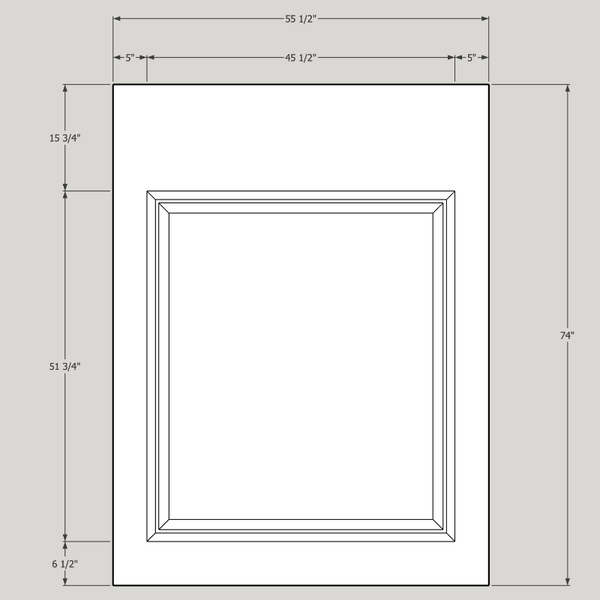 Raised Panel Wall 74 x 55 1/2
