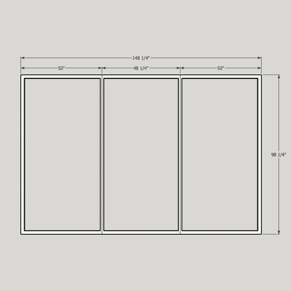 Frosted Plexi Framed Wall 148 x 98