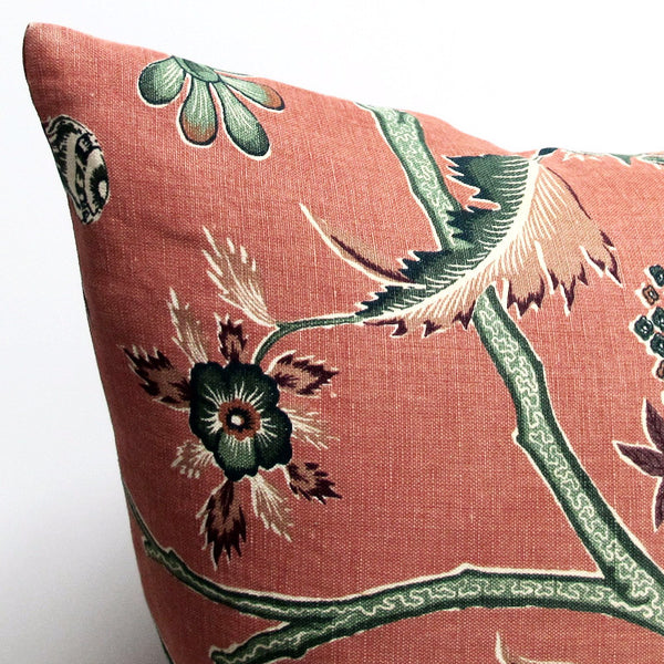 Orange 25 x 25 Branches & Butterflies Pillow