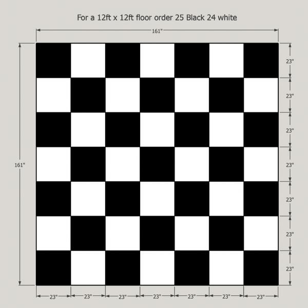 Checker floor panels 23 x 23 White