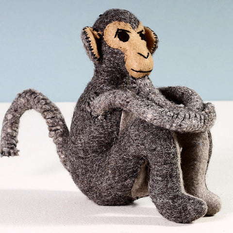 Monkey Sitting Gray