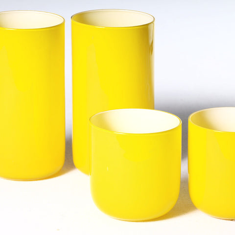 Milk Glass Set Yellow