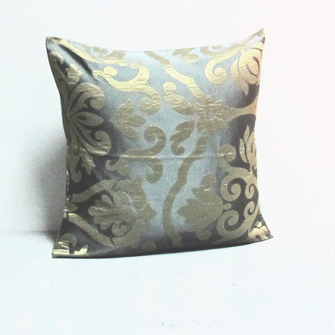 Blue & Gold 16 x 16 Damask Pillow