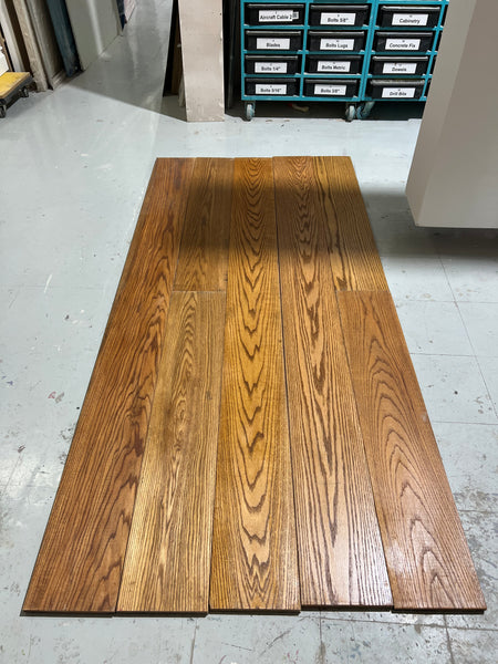 Floor 24 Red Oak - Teak Oil