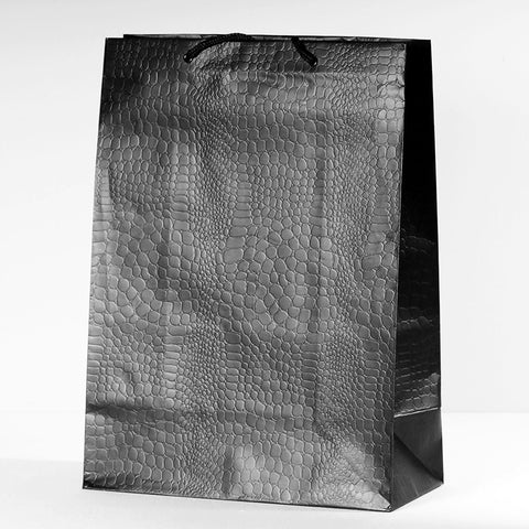 Shopping Bag - Black Snake Skin