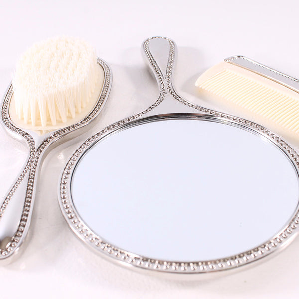 Brush & Mirror Set Silver
