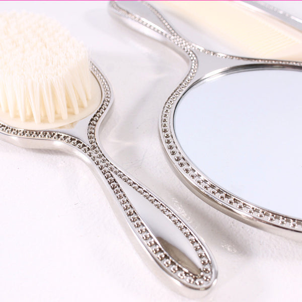 Brush & Mirror Set Silver