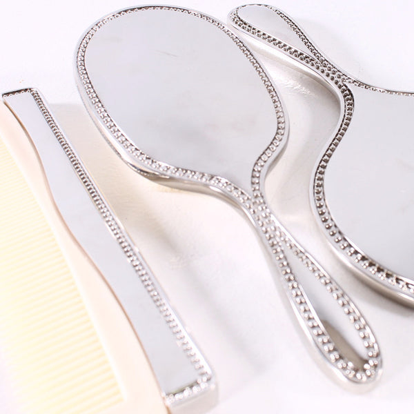 Brush & Mirror Set Silver