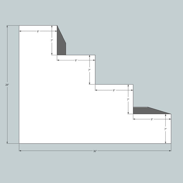 Stairs - 4 tread 28H x 30W - white