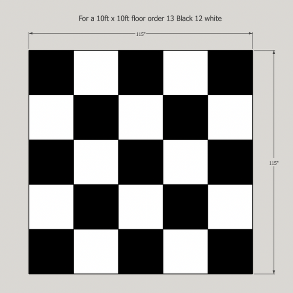 Checker floor panels 23 x 23 Black