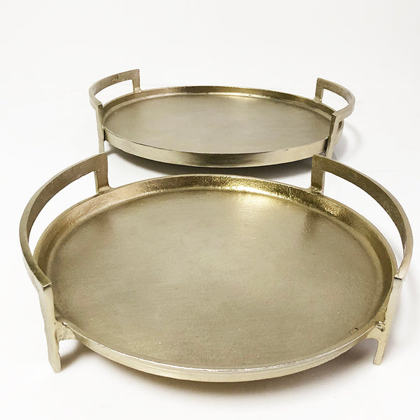 Gold Footed Tray Set