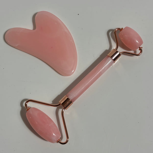 Roller & Gua Sha Set Pink