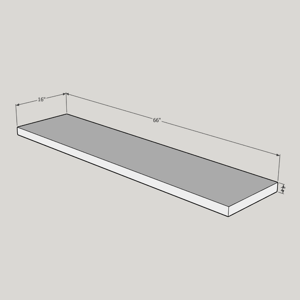 Shelf Black Gloss 66 x 16