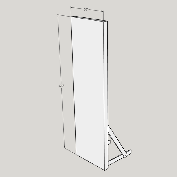 Wall 10ft x 3ft white flat