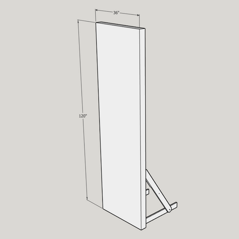 Wall 10ft x 3ft white flat