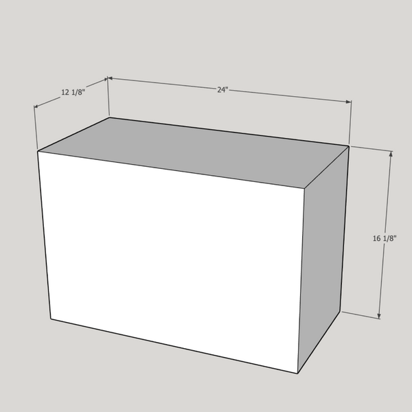 brushed silver 24 x 16 x 12