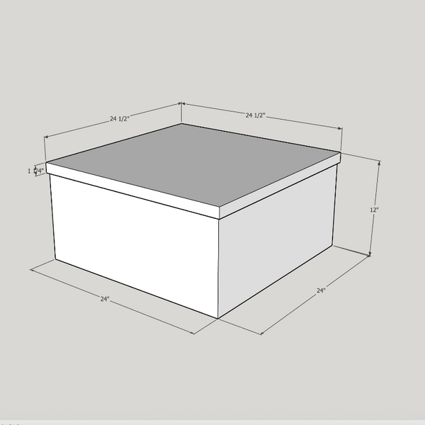 Box with lid 24 x 24 x 12