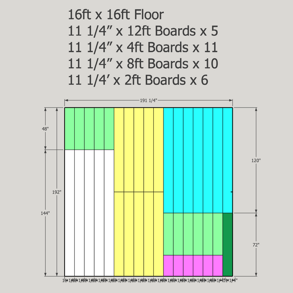 Floor 22E White Oak Raw 16 X 16