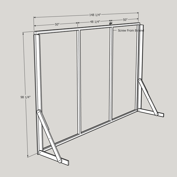 Frosted Plexi Framed Wall 148  x 98