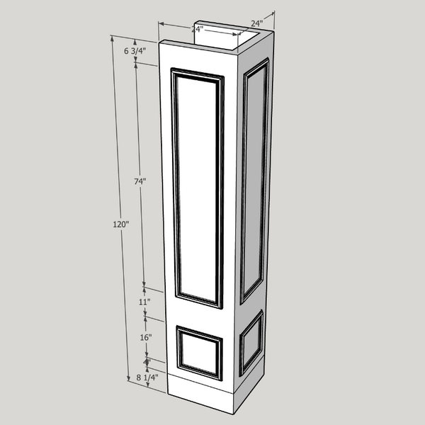 Raised panel Column 120 x 24 x 24