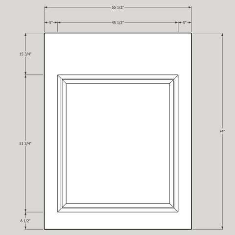 Raised Panel Wall 74 x 55 1/2