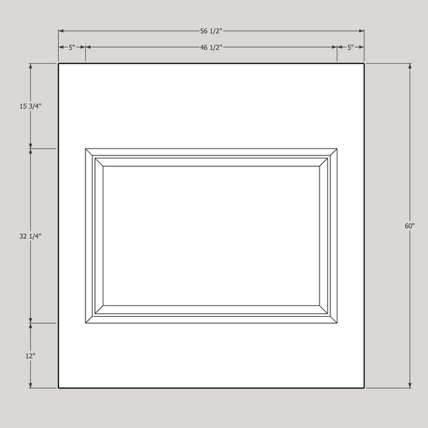 Raised Panel Wall 60 x 56 1/2