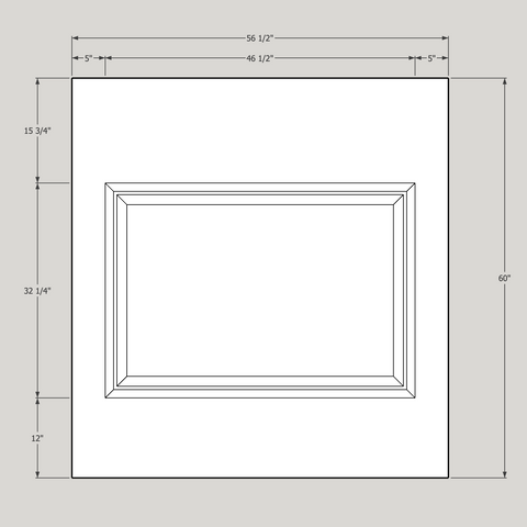 Raised Panel Wall 60 x 56 1/2