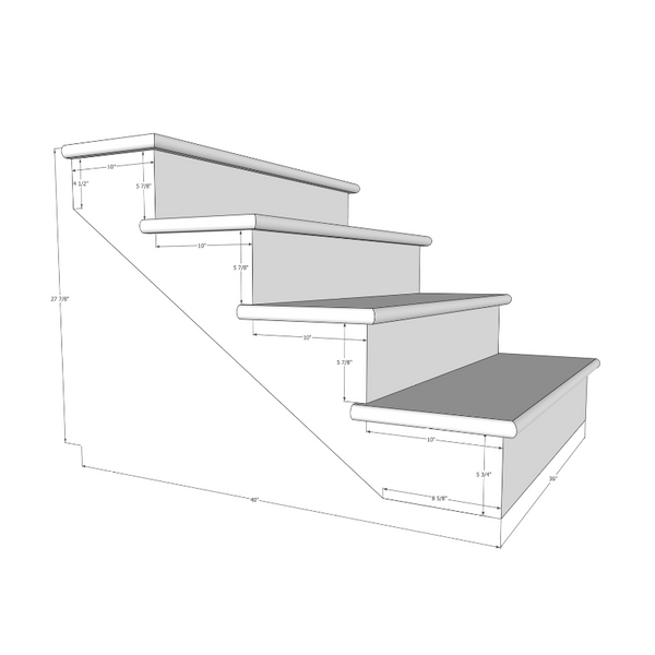 Stairs - 4 tread 27H x 38W white