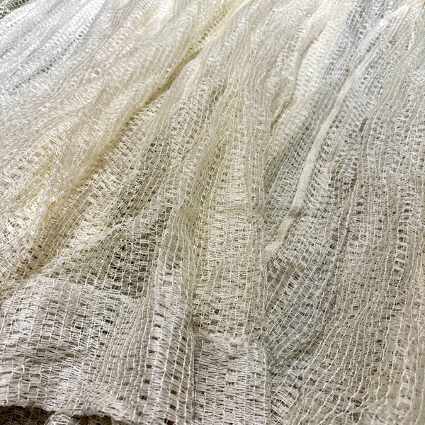 Vintage Extra Wide White Lace Curtain Panel 104L x 144 Wide