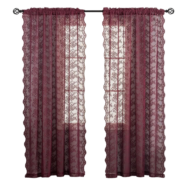 Curtains Burgundy Lace 52 x 96