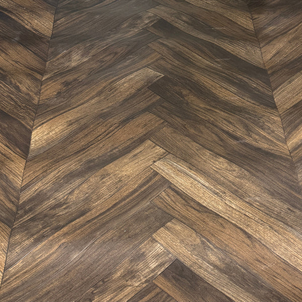 Chevron wood Lino 12 x 10