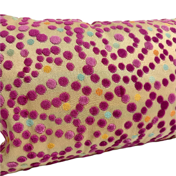 Pink 18 x 20 Velvet Dot Pillow