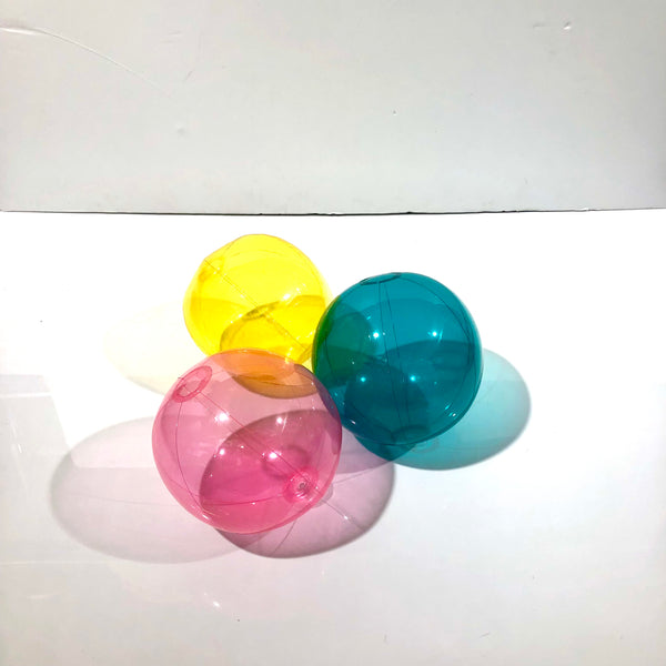 Set of 3 clear colorful beachballs