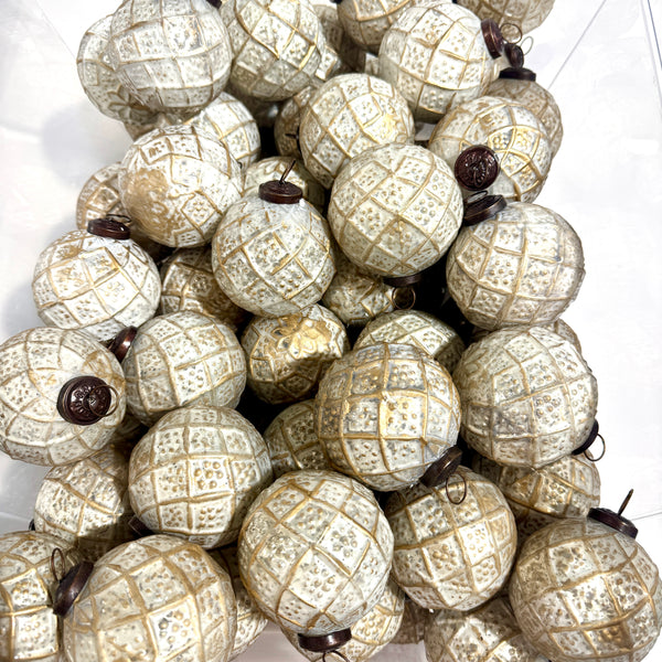 Ornament Set Silver Mercury Glass