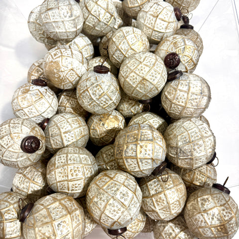 Ornament Set Silver Mercury Glass