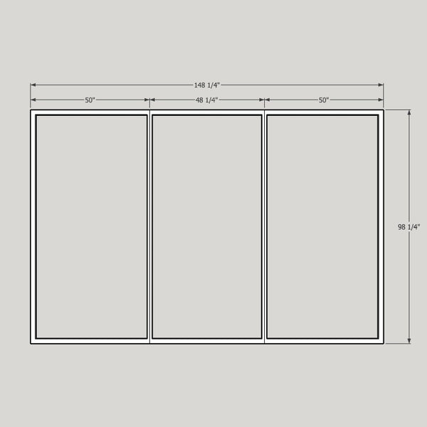 Frosted Plexi Framed Wall 148  x 98