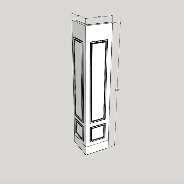 Raised panel Corner 120 x 24 x 24