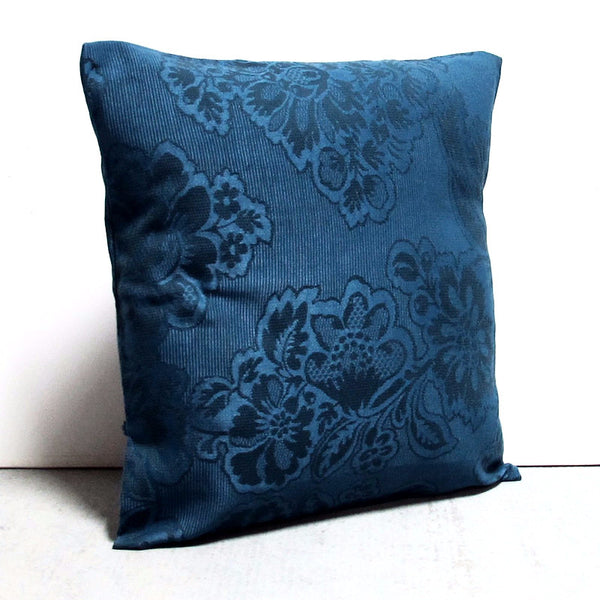 Blue 16 x 16 Floral Pillow