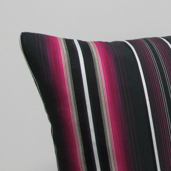 Pink & Black 17 x 17 Striped Pillow