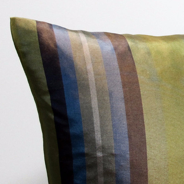 Green 21 x 21 Stripe Pillow