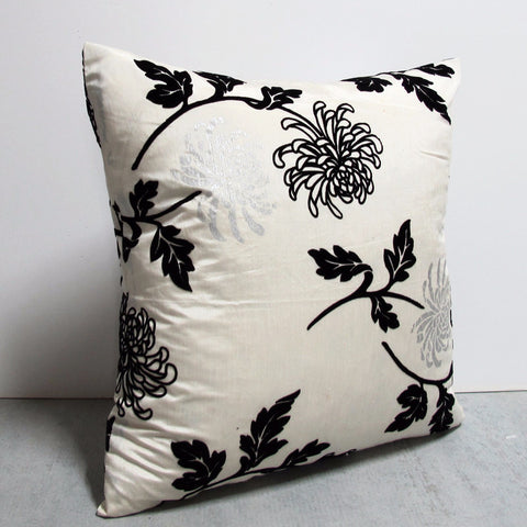 White 25 x 25 Silk Flower Pillow