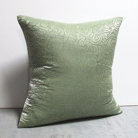 Green 25 x 25 Silk Flower Pillow