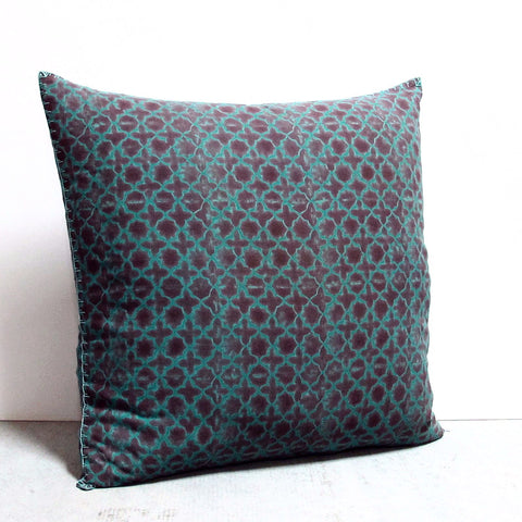 Teal 26 x 26 Over-Dyed Pillow