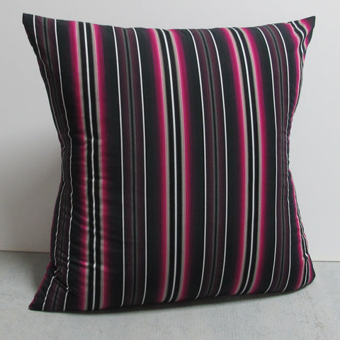 Pink & Black  25 x 25 Stripe Pillow