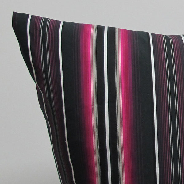 Pink & Black  25 x 25 Stripe Pillow