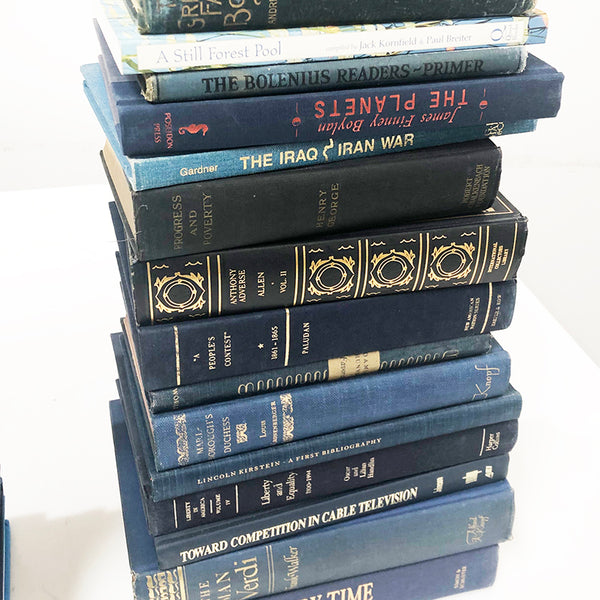 Books Stack Blue