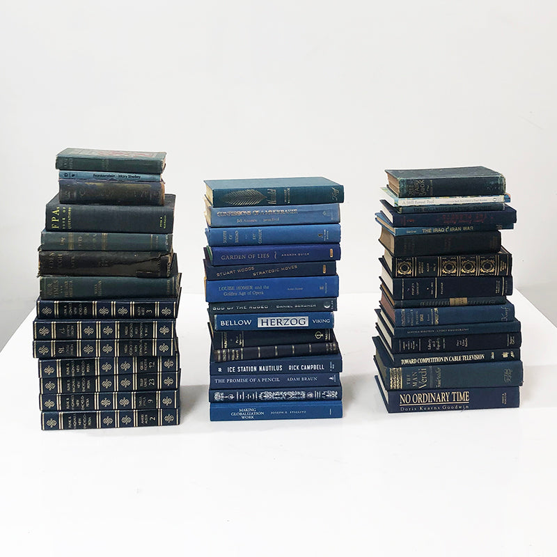 Blue Book Stack for Shelf Decor – Elements