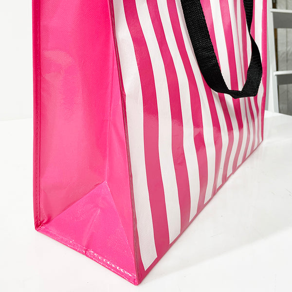 Shopping Bag Pink Stripe