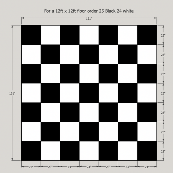 Checker floor panels 23 x 23 Black