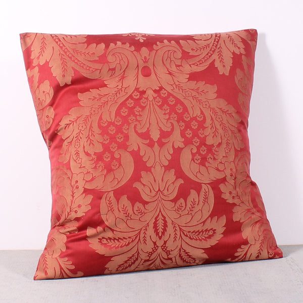 Red & Gold 25 x 25 Damask Pillow